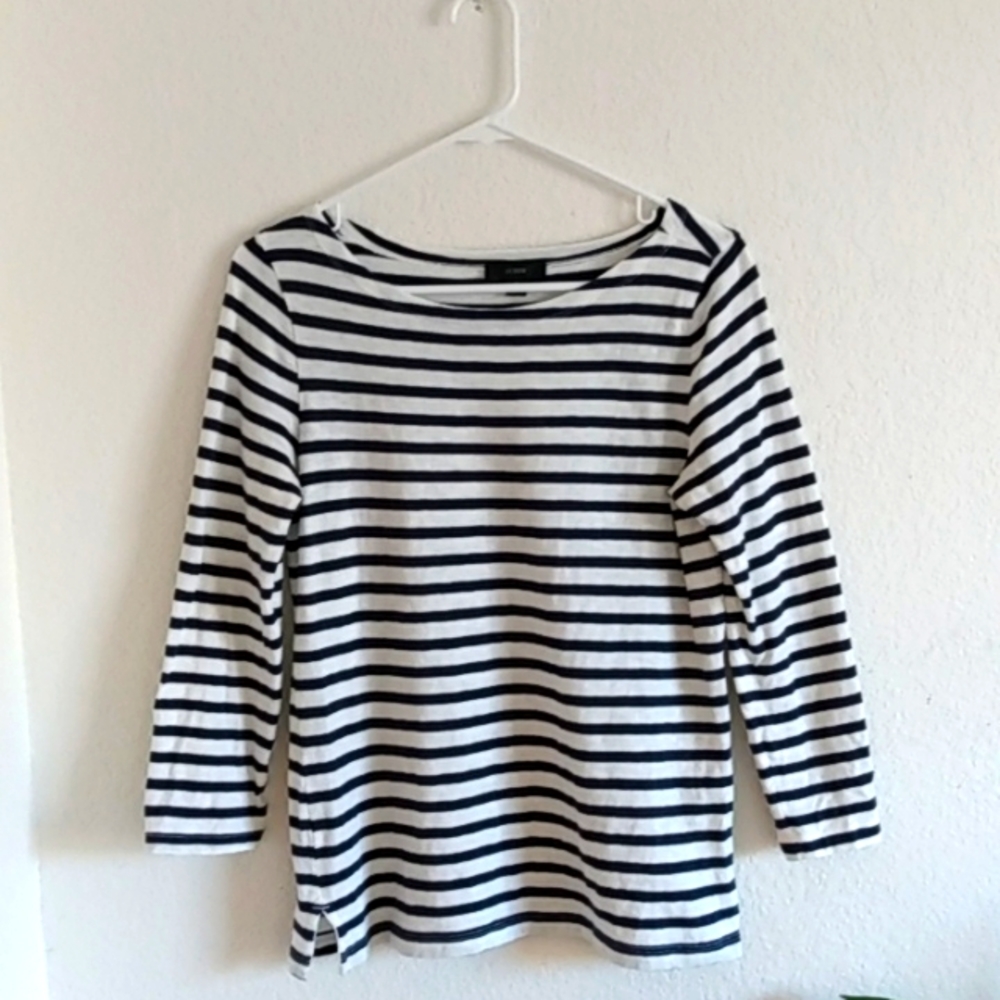 J Crew Striped Boatneck Shirt